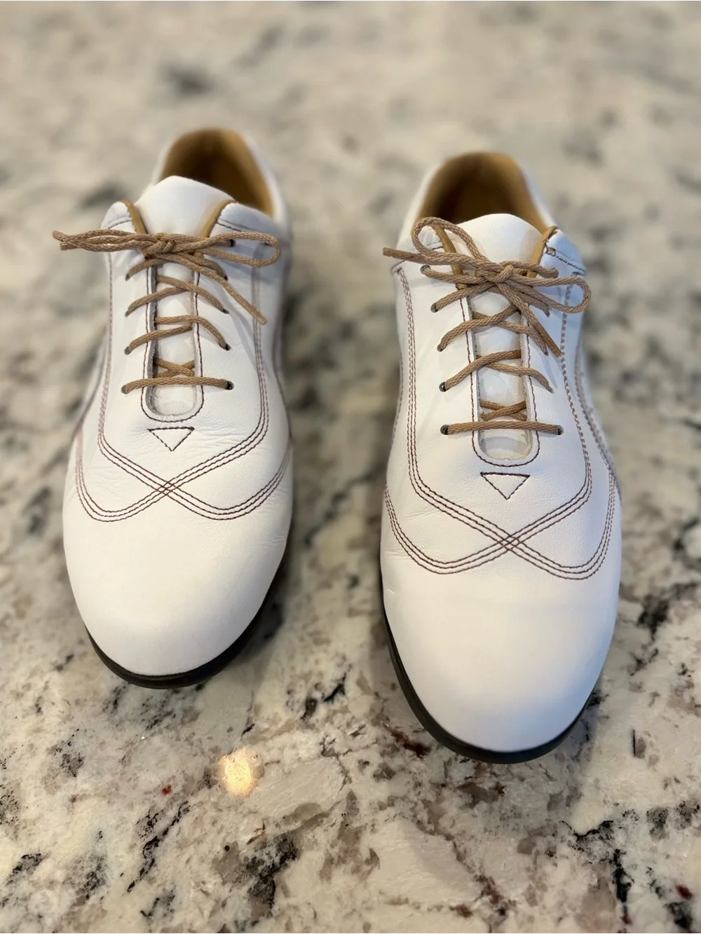 Foot Joy LoPro Collection Womens Golf Shoes Size 7.5W White Tan Ladies 97067